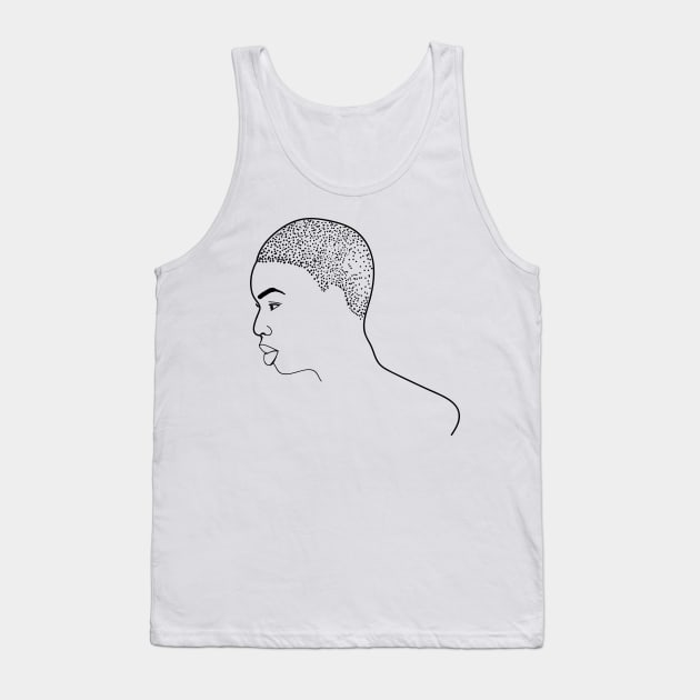 African Face Profile Tank Top by Manitarka